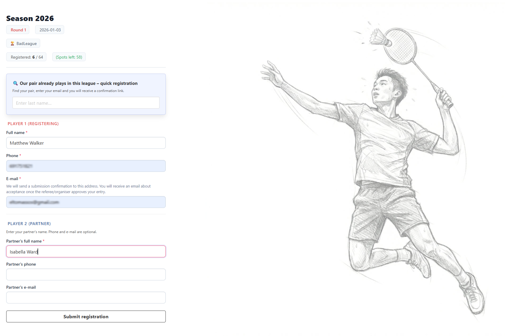 Entry form