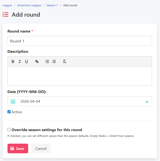 Adding a round