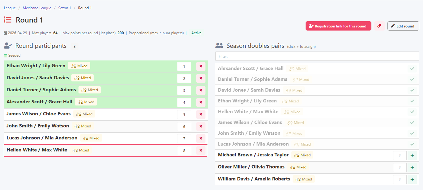 Automatically added to the round list