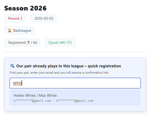 Returning player and email verification
