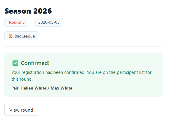 Returning participant and confirmation